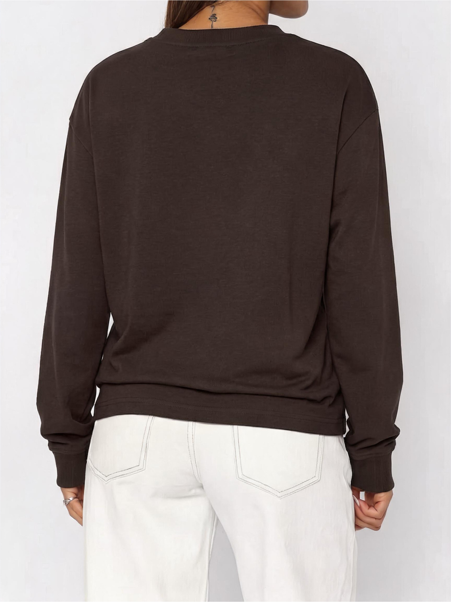 Chocolate Brown Long Sleeve Sweatshirt