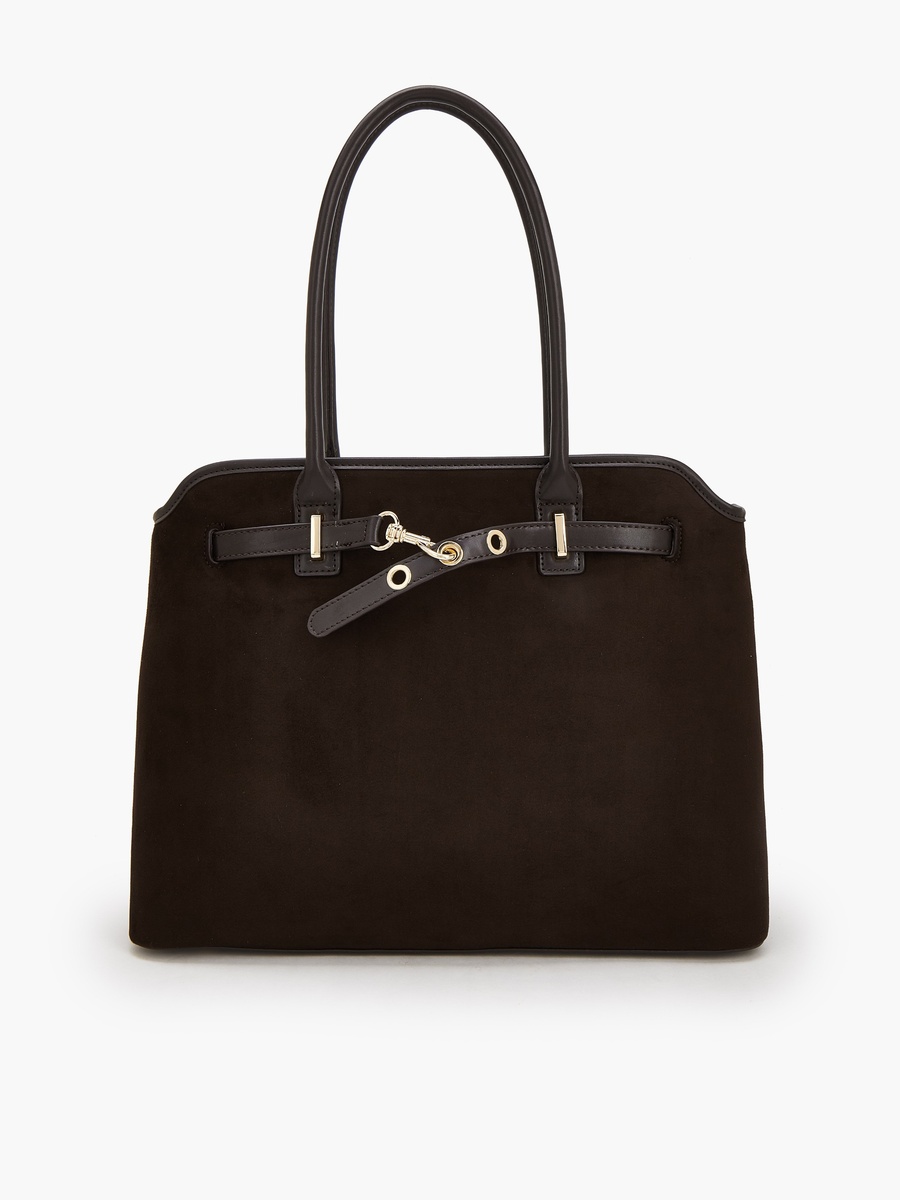 Solid Tote Bag with Zip Closure