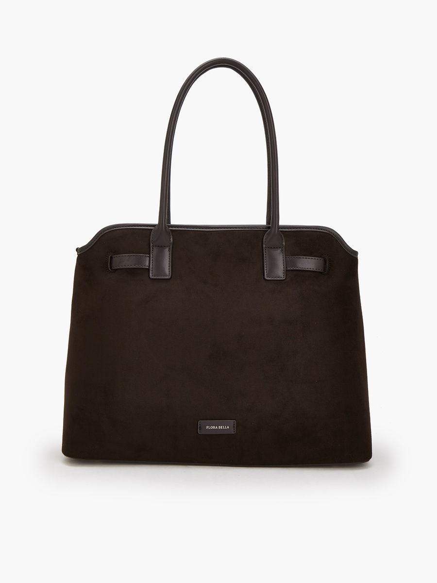 Solid Tote Bag with Zip Closure