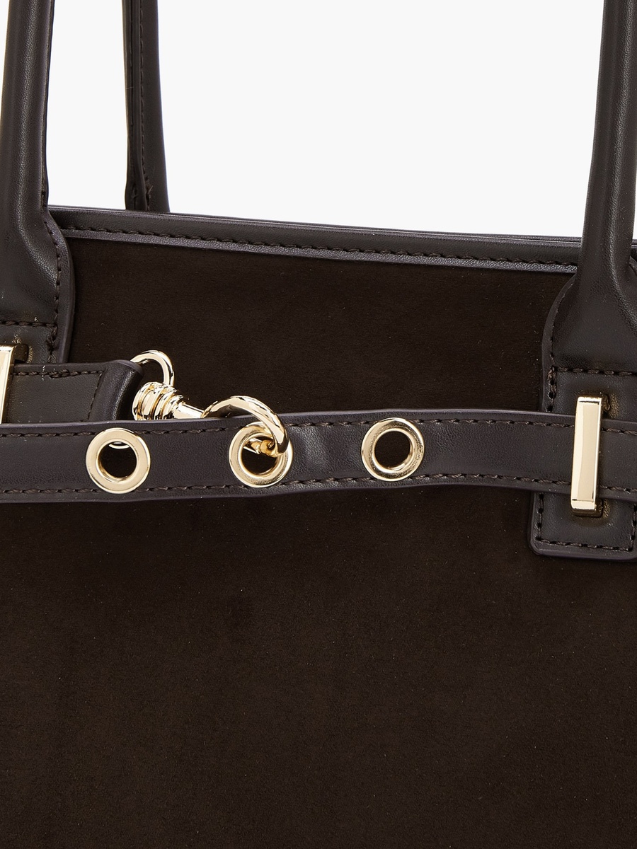 Solid Tote Bag with Zip Closure