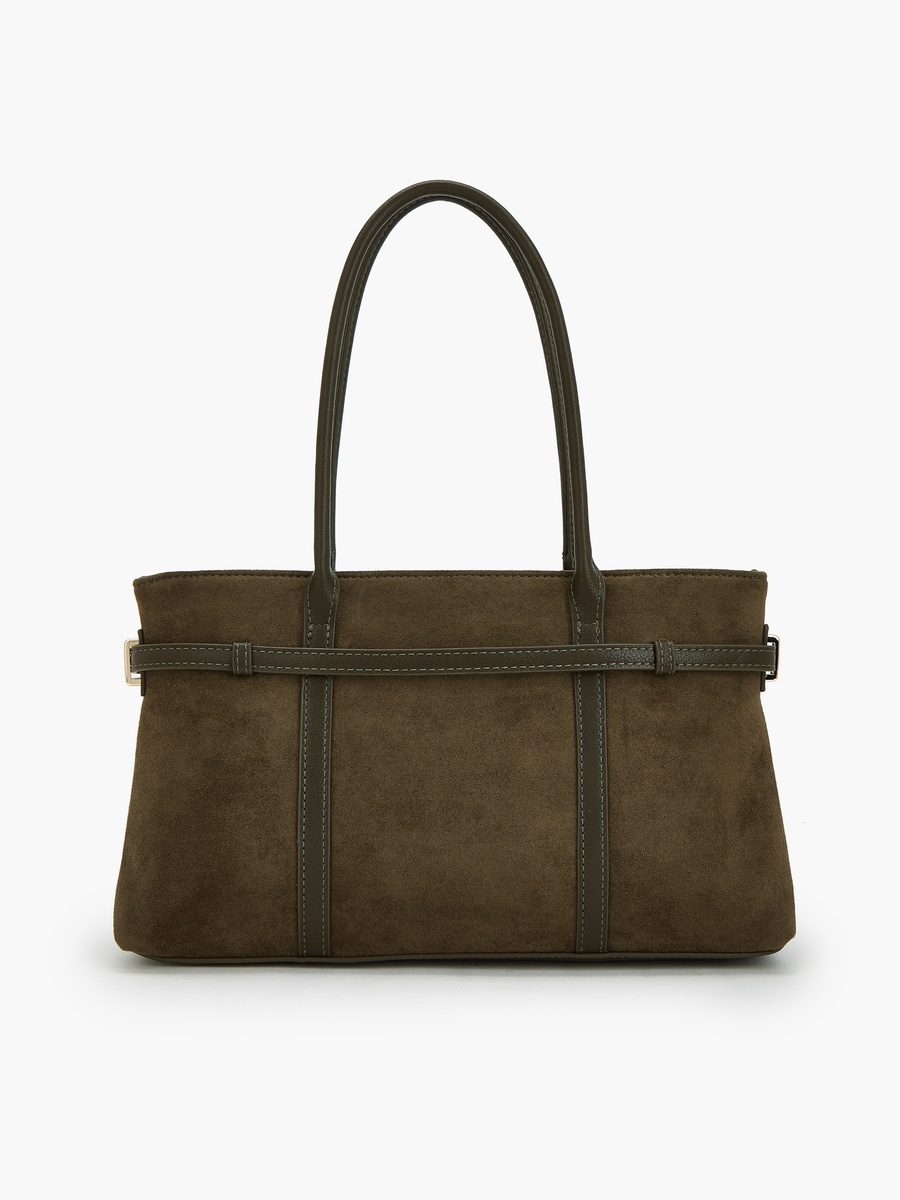 Textured Tote Bag with Zip Closure