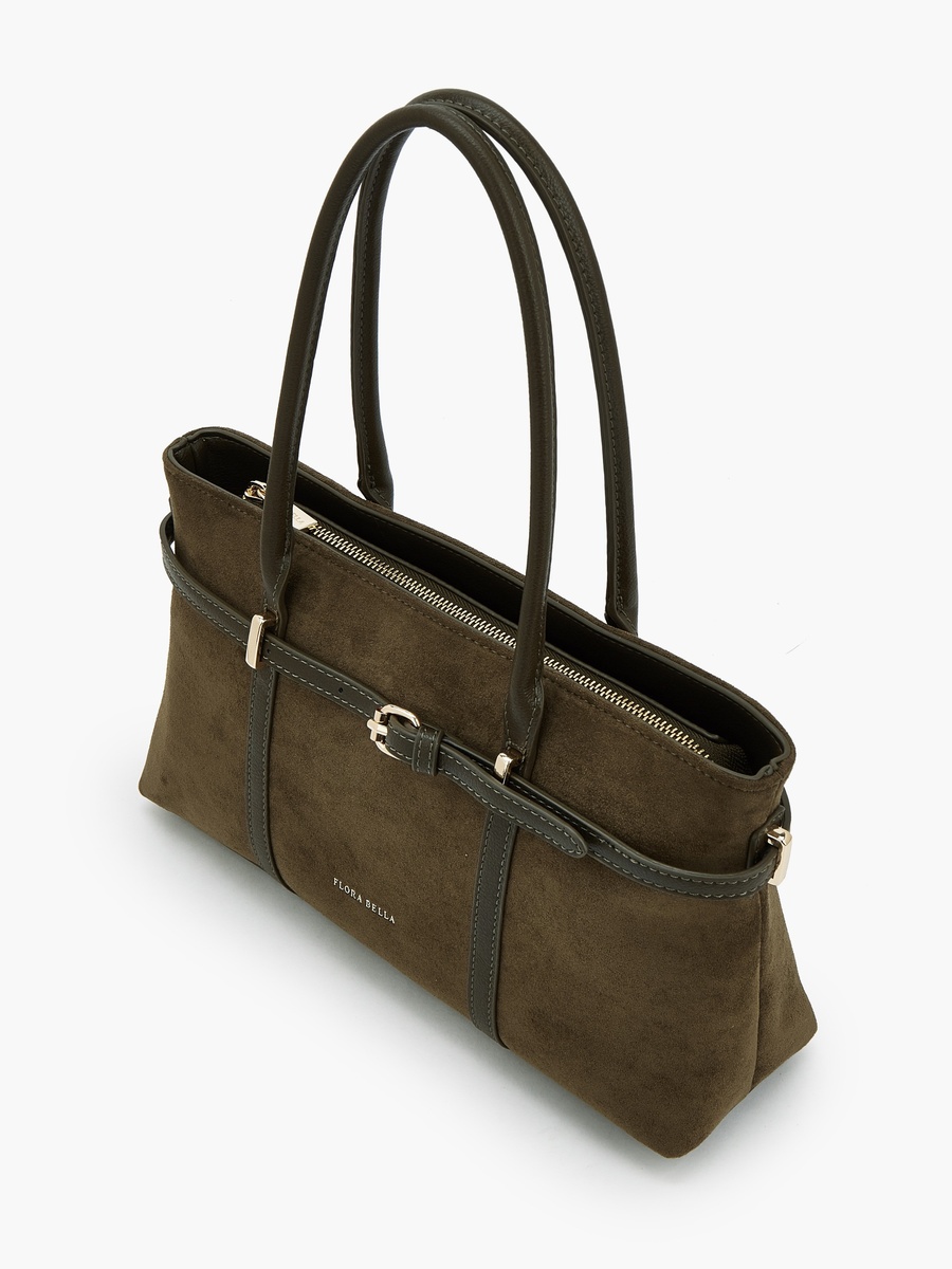Textured Tote Bag with Zip Closure