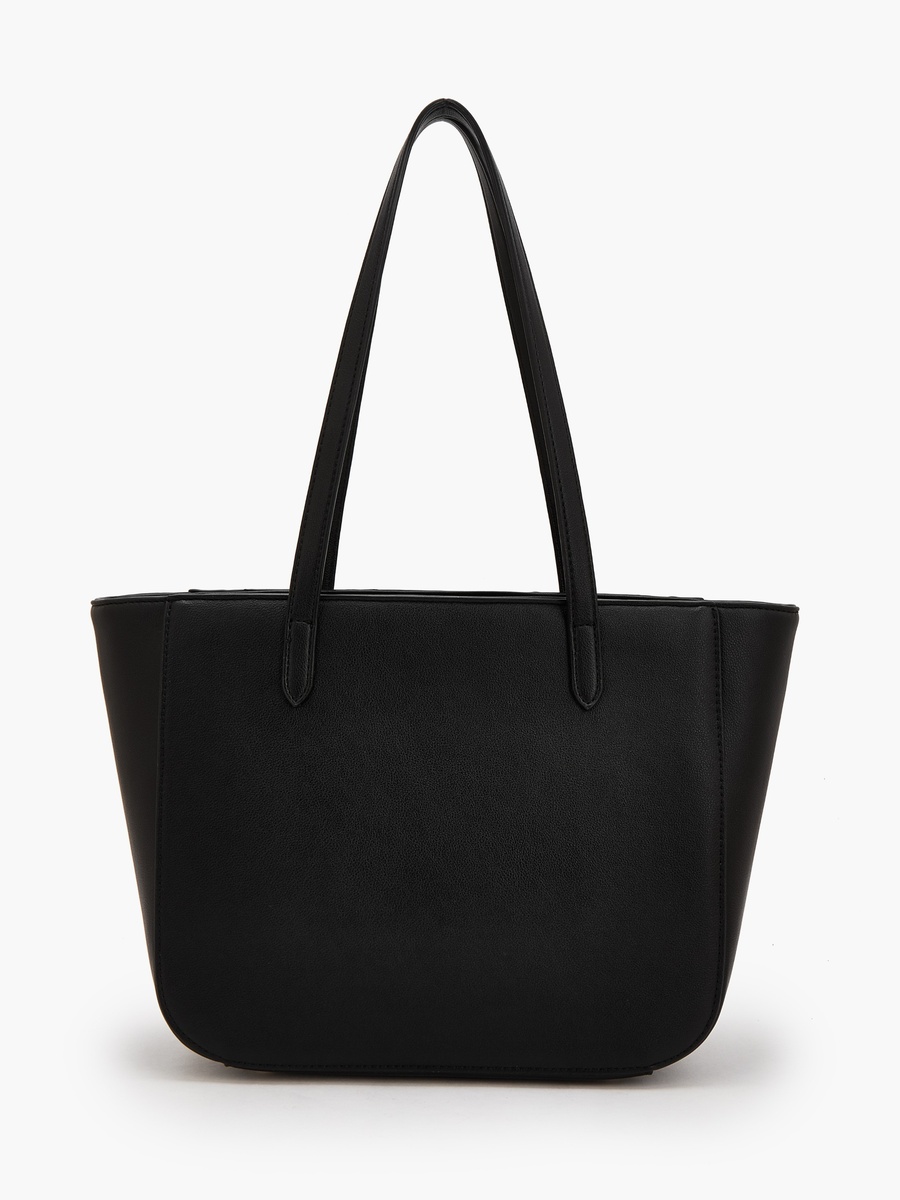 Chevron Textured Tote Bag with Zipper Closure