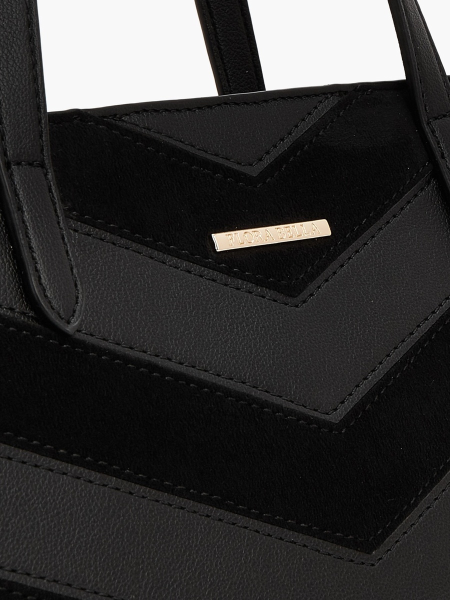 Chevron Textured Tote Bag with Zipper Closure