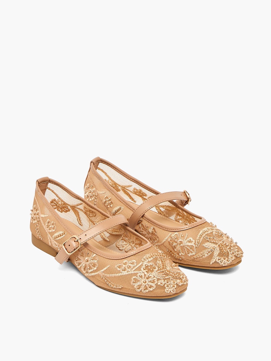 Women Embroidered Ballerina Shoes