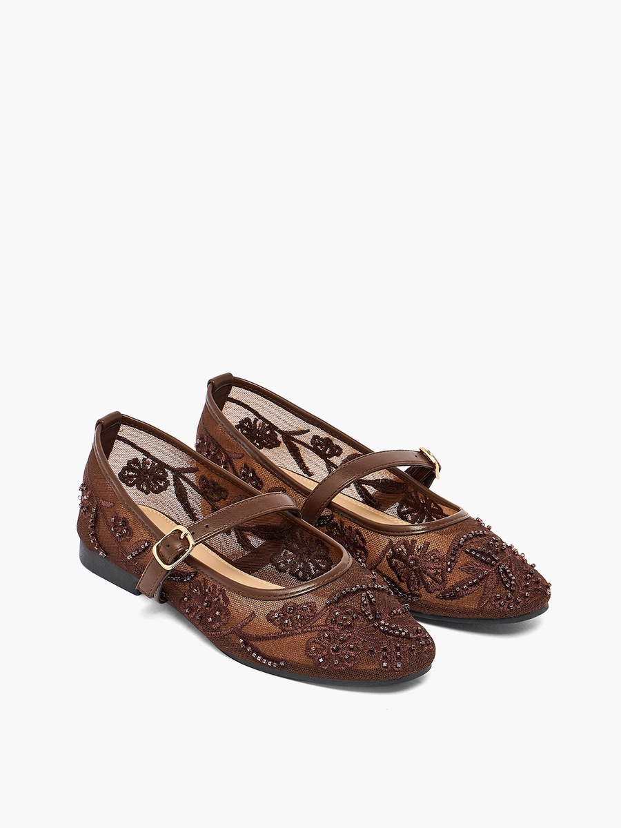 Women Embroidered Ballerina Shoes