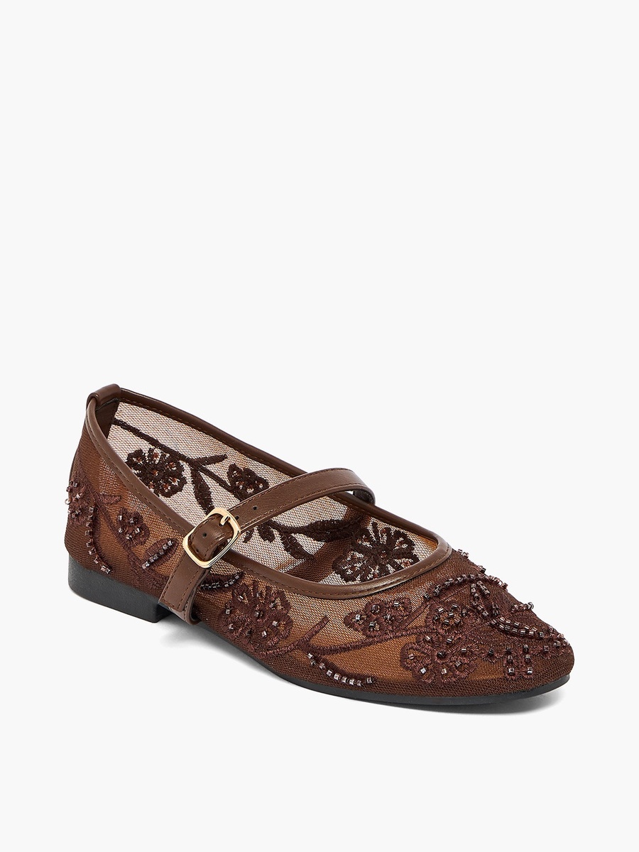 Women Embroidered Ballerina Shoes