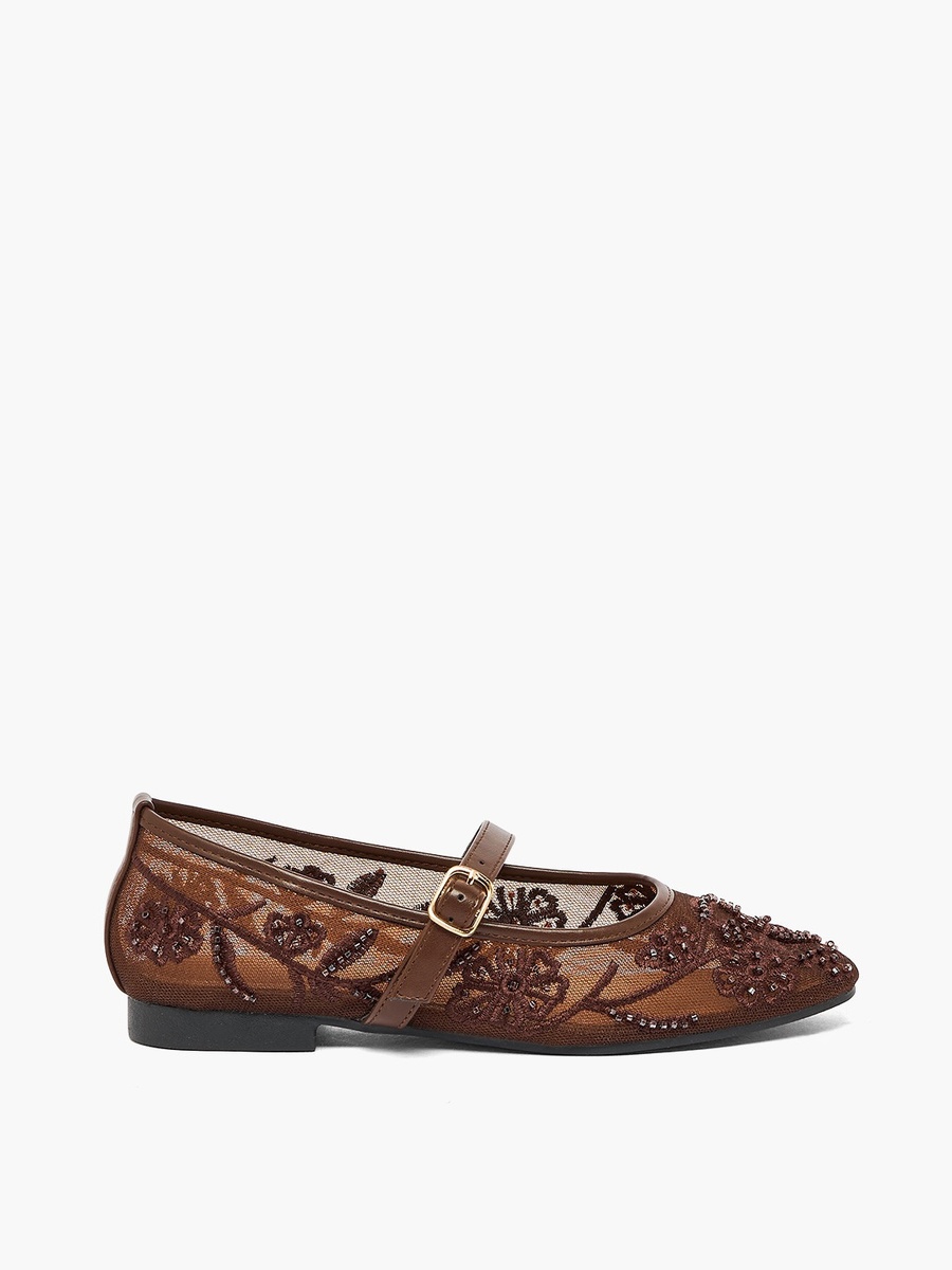Women Embroidered Ballerina Shoes