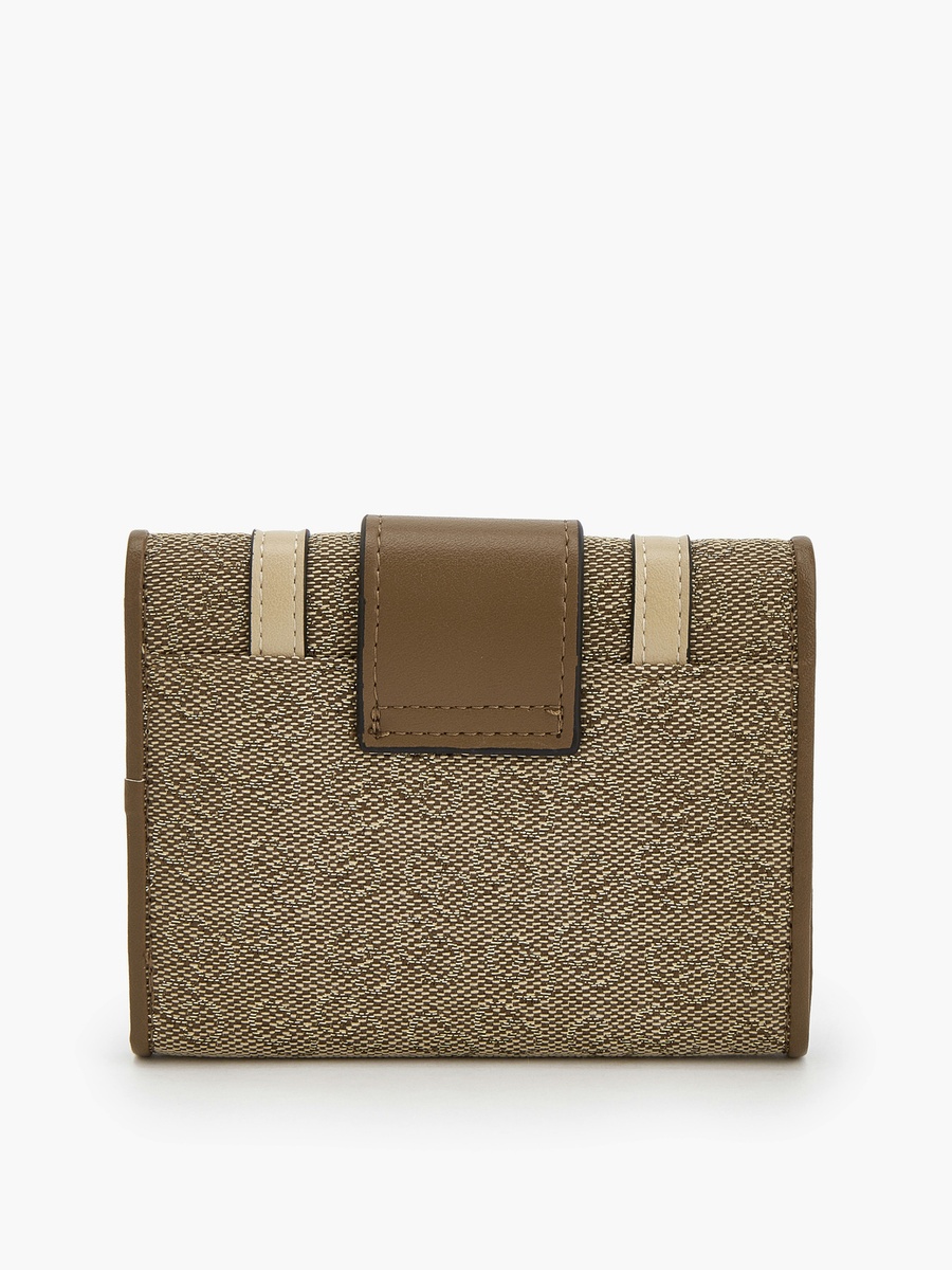 Monogram Wallet with Button Closure