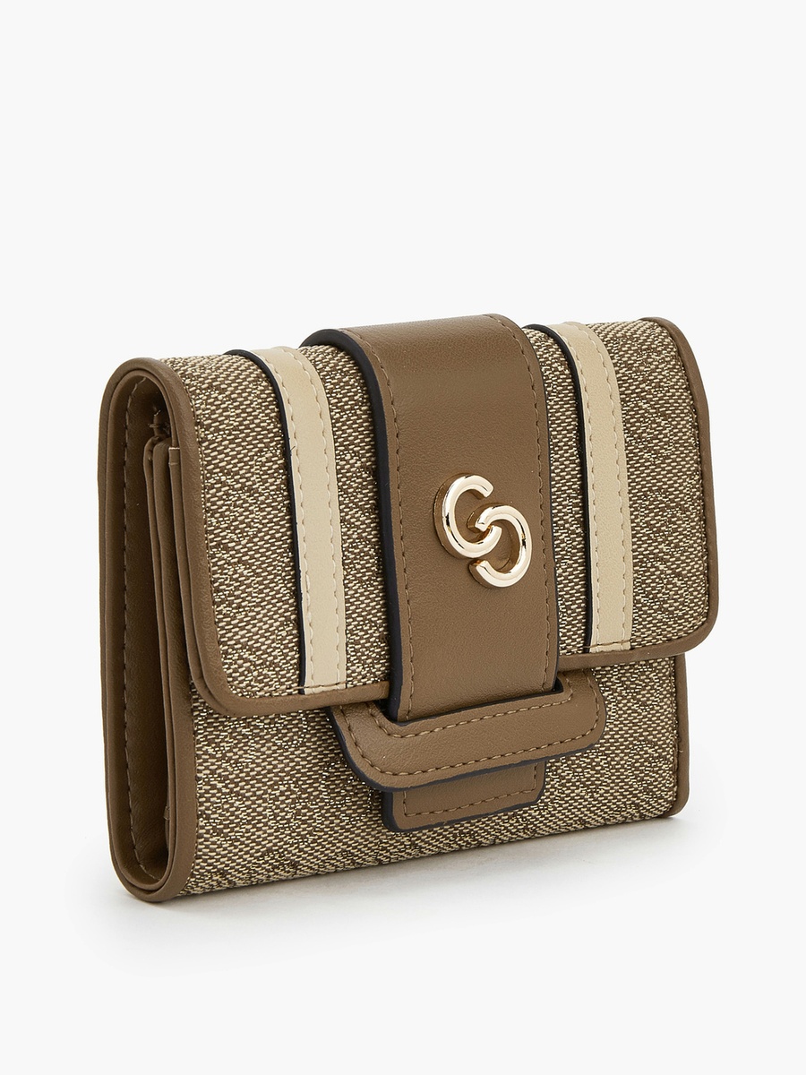 Monogram Wallet with Button Closure