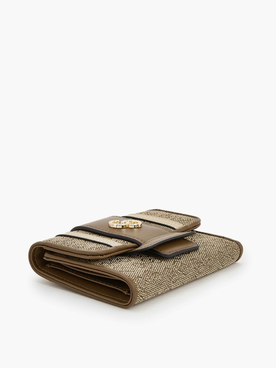 Monogram Wallet with Button Closure