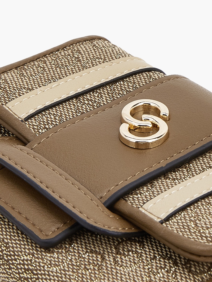Monogram Wallet with Button Closure