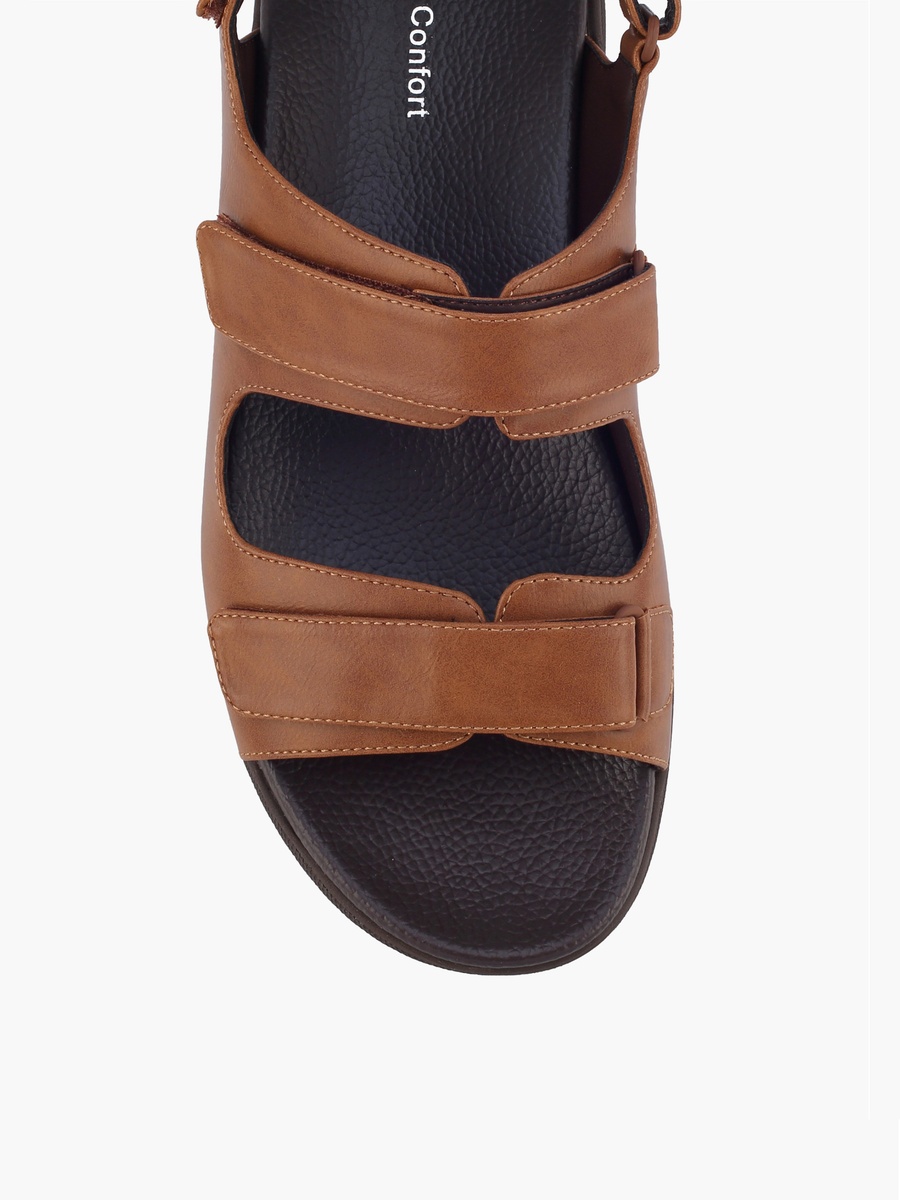 Men Textured Hook and Loop Sandals