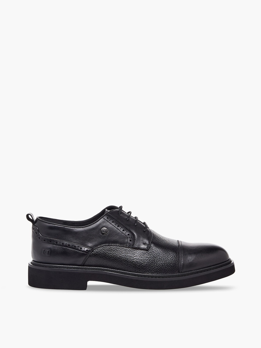 Men Leather Lace-Up Derby Shoes