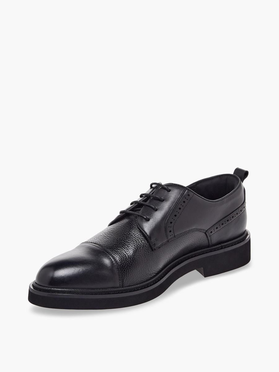 Men Leather Lace-Up Derby Shoes
