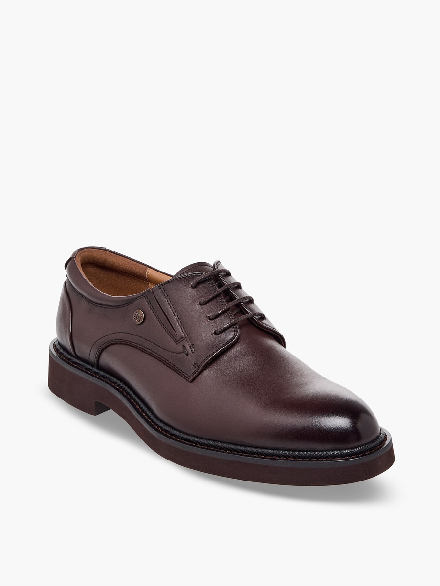 Men Lace-Up Leather Derby Shoes