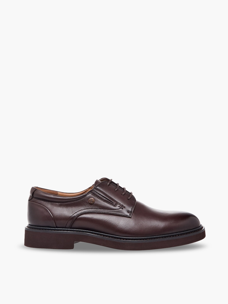 Men Lace-Up Leather Derby Shoes