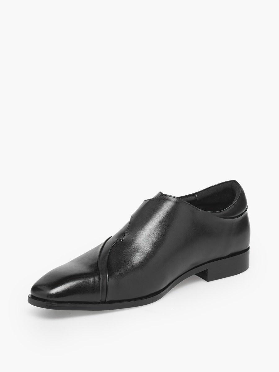 Men Buckled Leather Monk Shoes