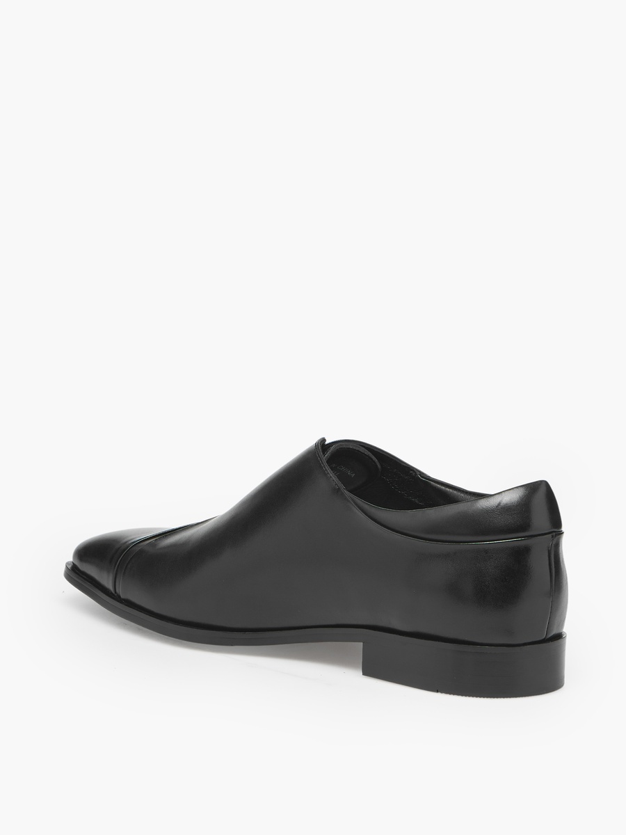 Men Buckled Leather Monk Shoes
