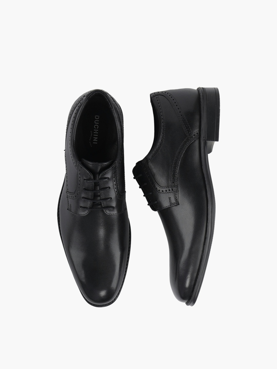 Men Leather Lace-Up Derby Shoes