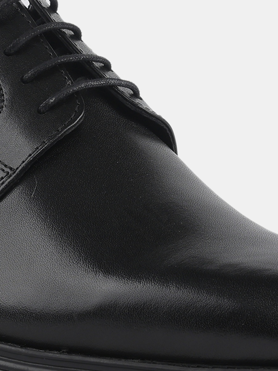 Men Leather Lace-Up Derby Shoes