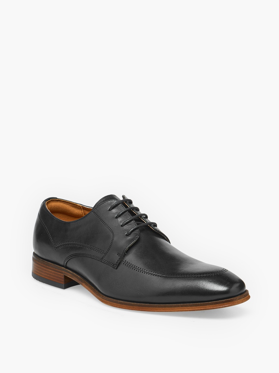 Men Leather Lace-Up Derby Shoes