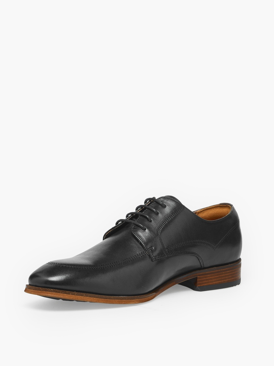 Men Leather Lace-Up Derby Shoes