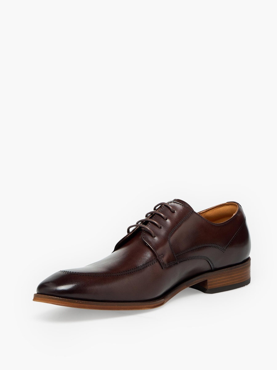 Men Leather Lace-Up Derby Shoes