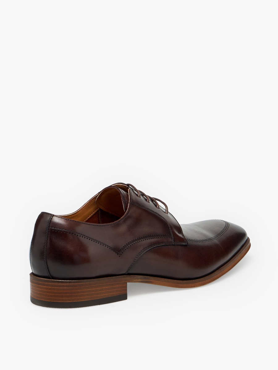 Men Leather Lace-Up Derby Shoes