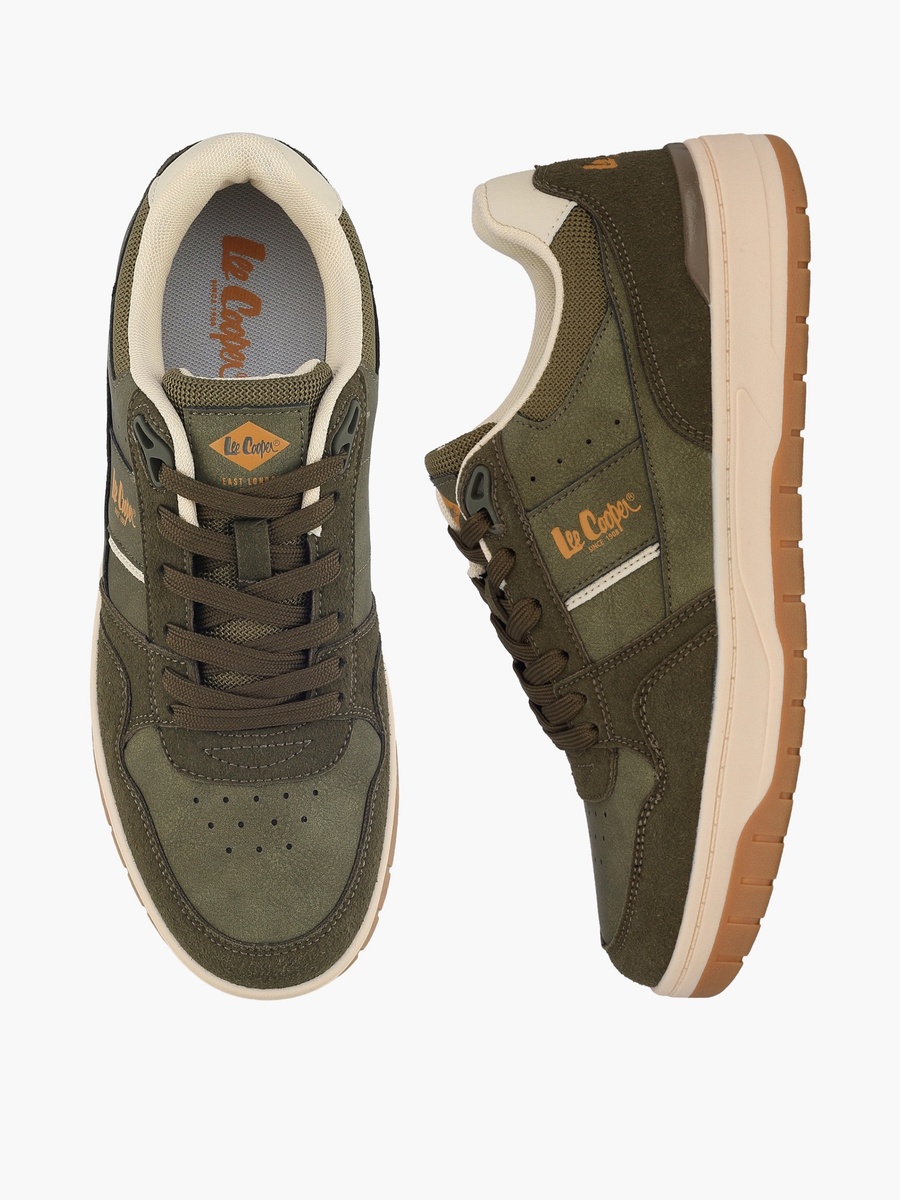 Panelled Lace-Up Ankle Sneakers