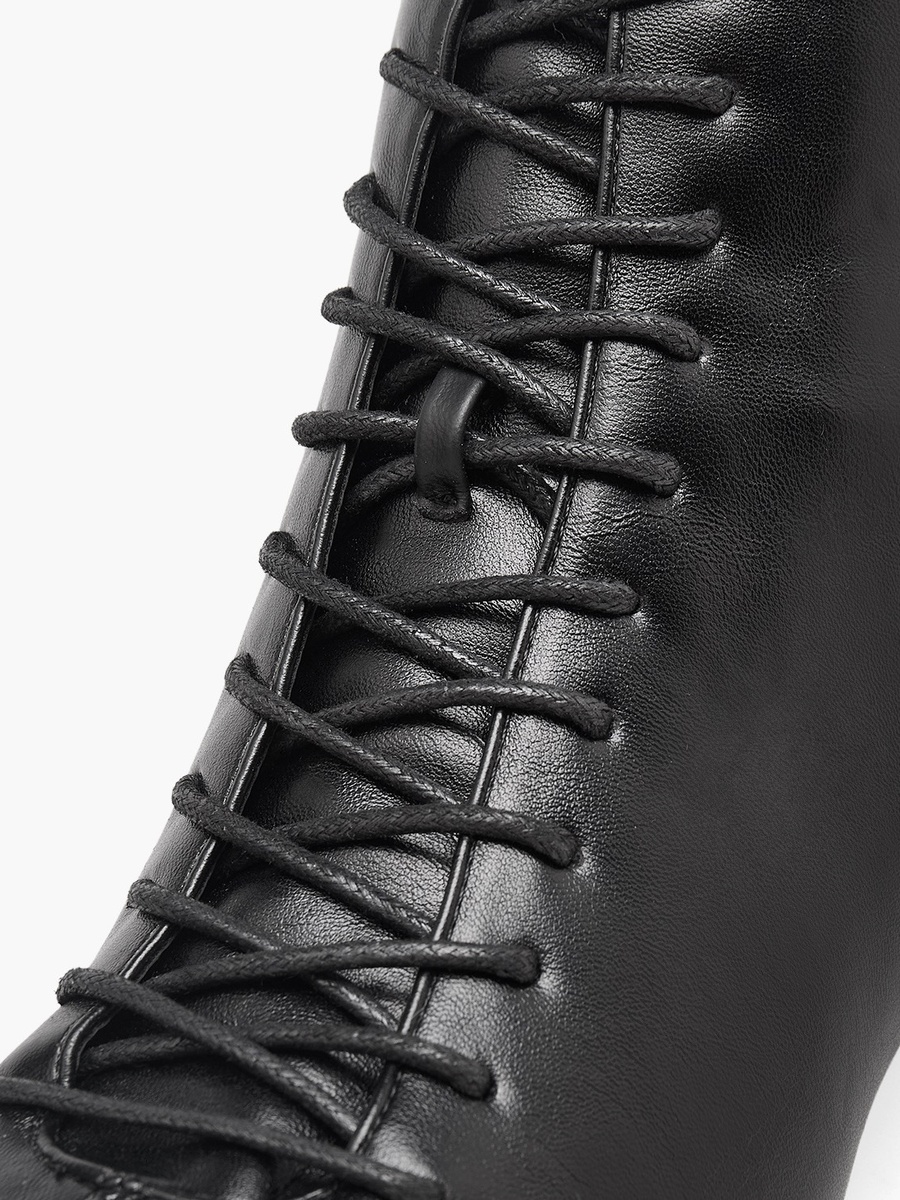 Women Lace-Up Kitten Heel Ankle Boots