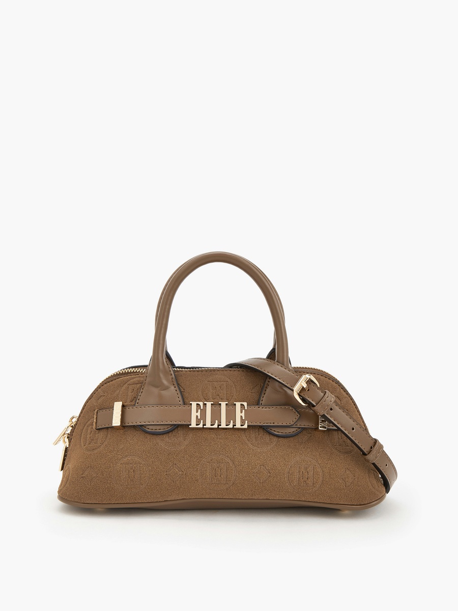 Monogram Embossed Crossbody Bag with Detachable Strap