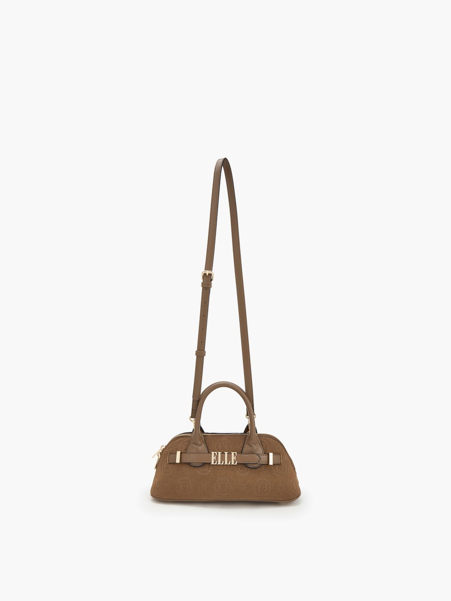 Monogram Embossed Crossbody Bag with Detachable Strap