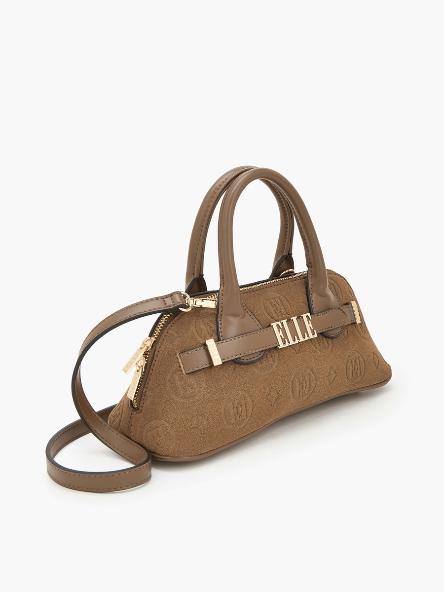 Monogram Embossed Crossbody Bag with Detachable Strap