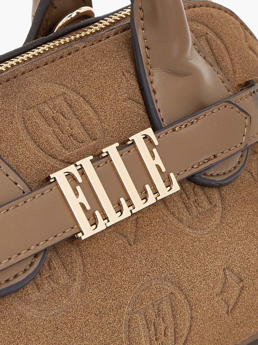 Monogram Embossed Crossbody Bag with Detachable Strap