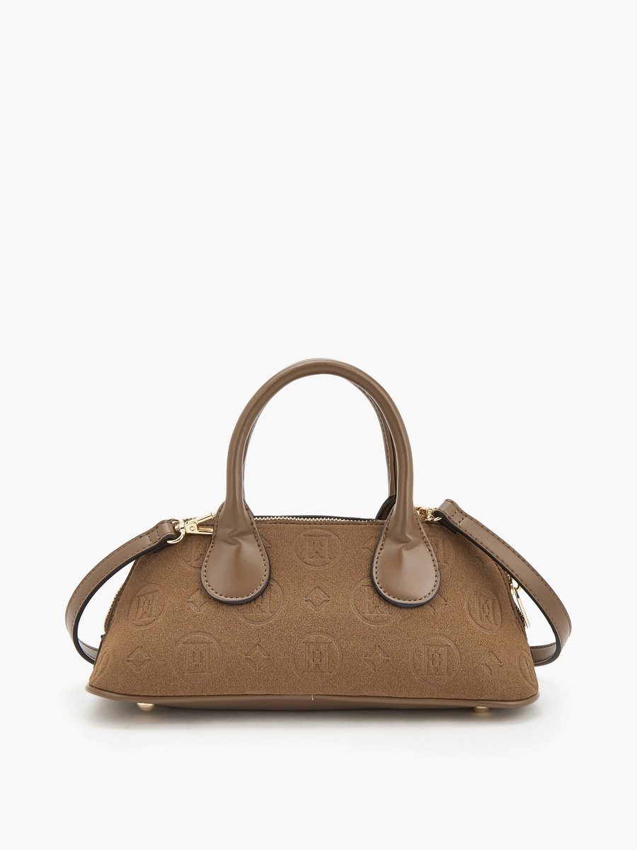 Monogram Embossed Crossbody Bag with Detachable Strap