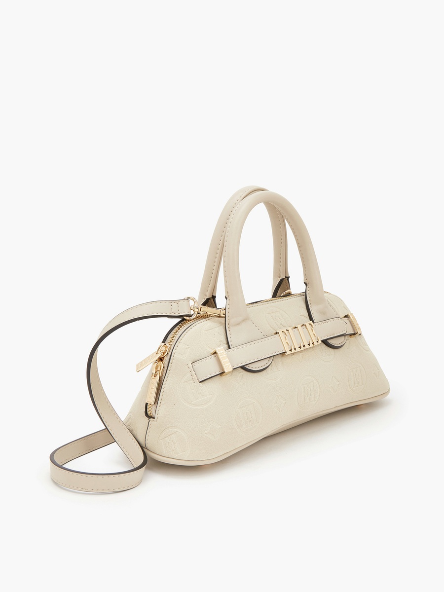 Monogram Embossed Crossbody Bag with Detachable Strap