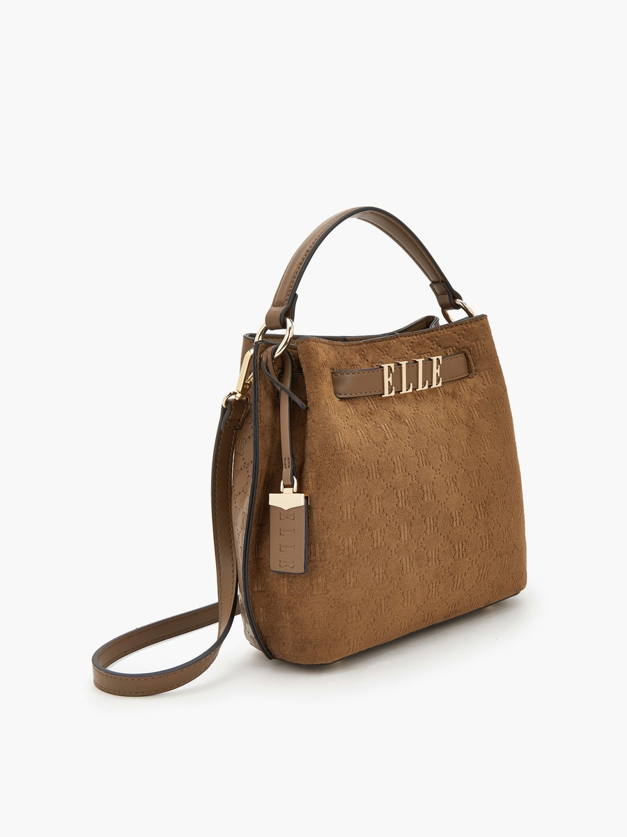 Suede Crossbody Bag with Detachable Strap