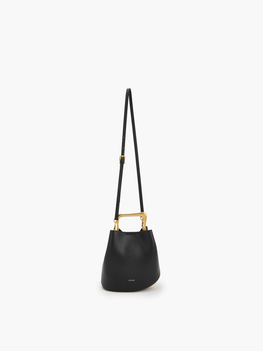 Metallic Handle Crossbody Bag with Pouch