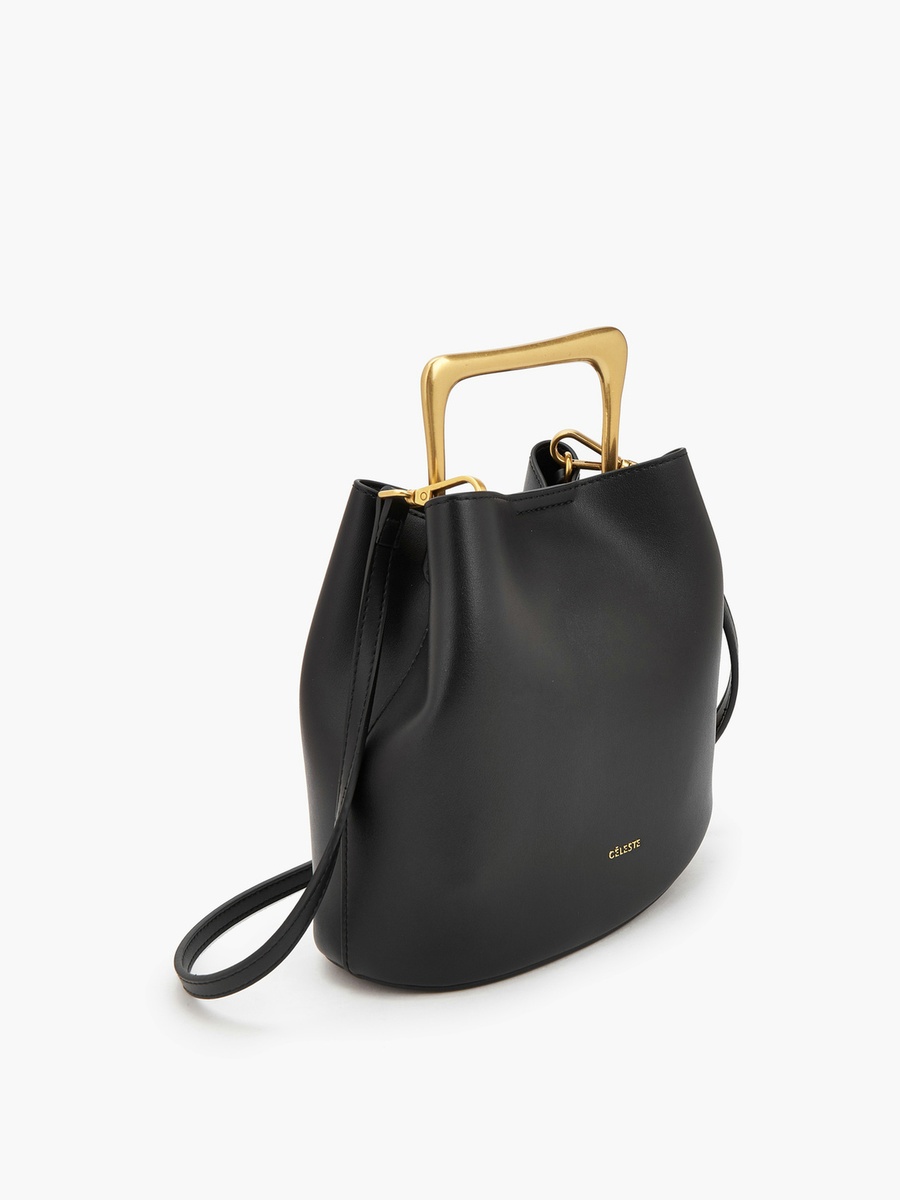 Metallic Handle Crossbody Bag with Pouch