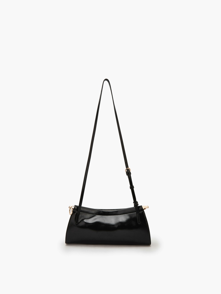 Solid Crossbody Bag with Metallic Accent