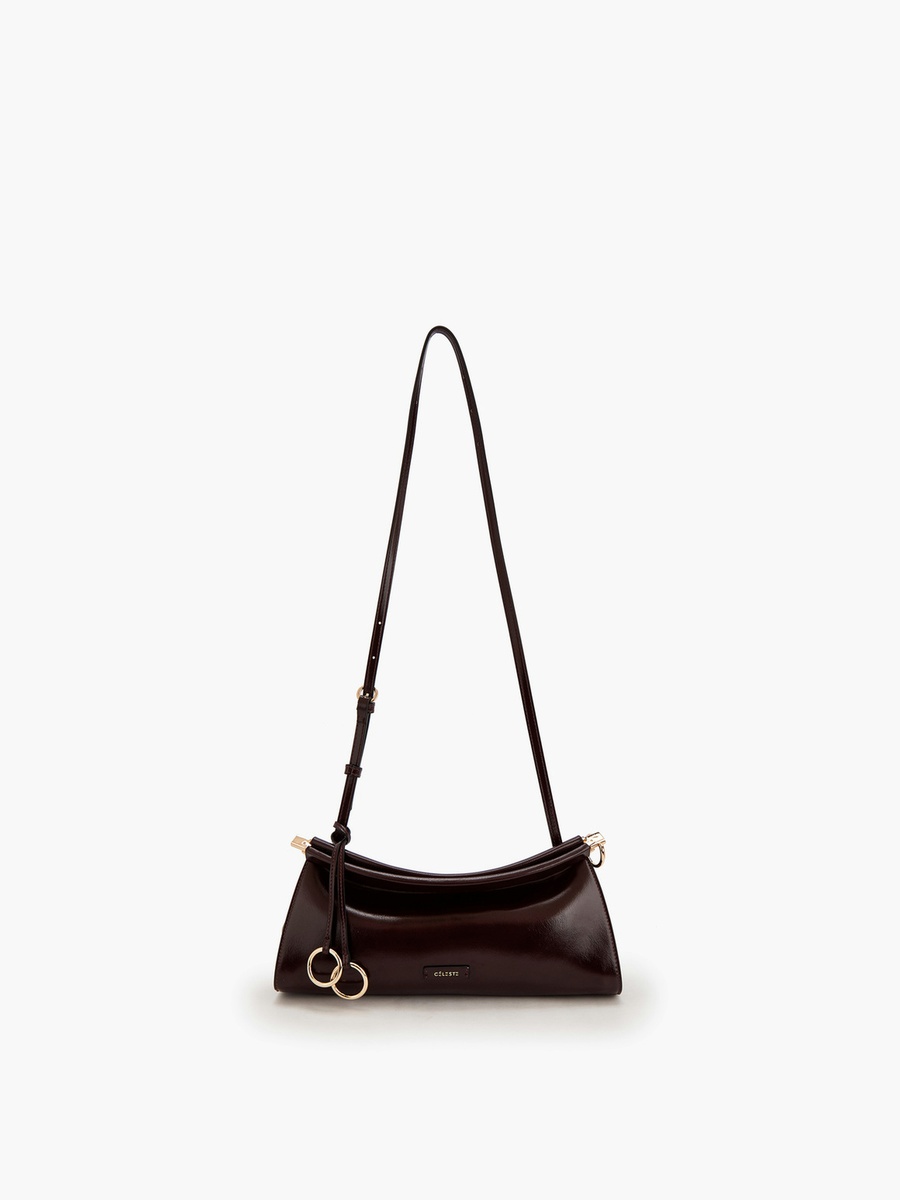Solid Crossbody Bag with Metallic Accent