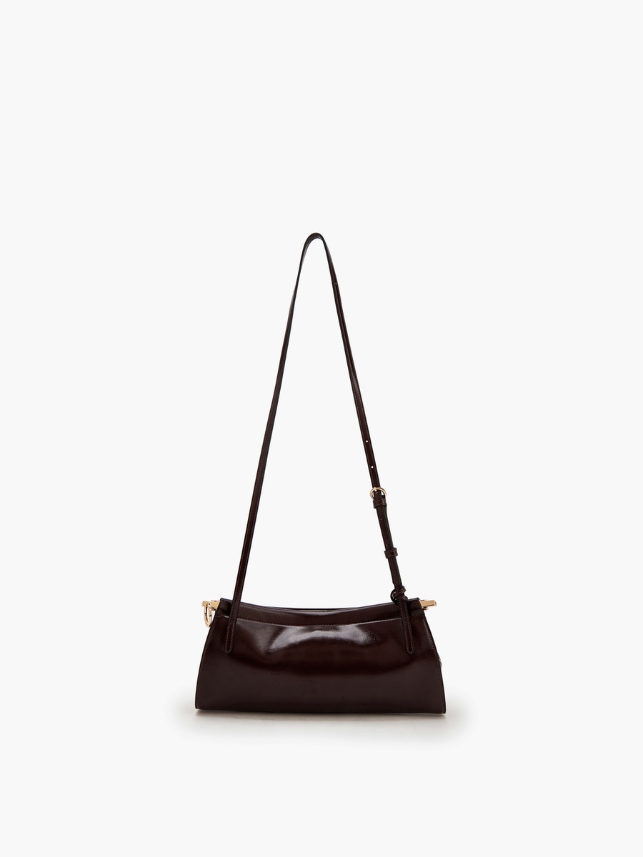 Solid Crossbody Bag with Metallic Accent