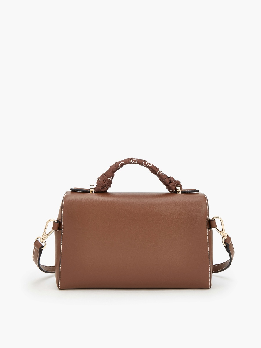 Solid Crossbody Bag with Scarf Detail