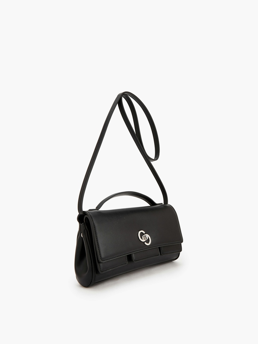 Solid Crossbody Bag with Strap Handle