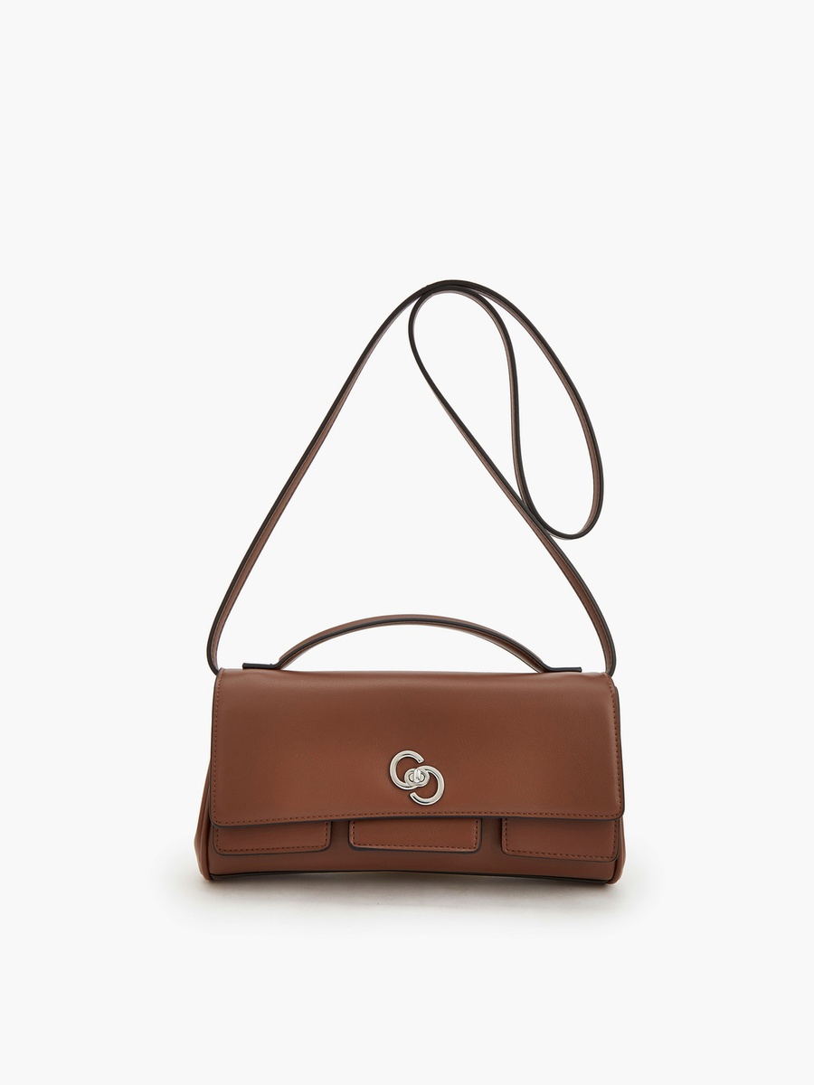 Solid Crossbody Bag with Strap Handle