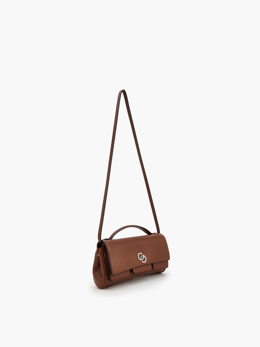 Solid Crossbody Bag with Strap Handle