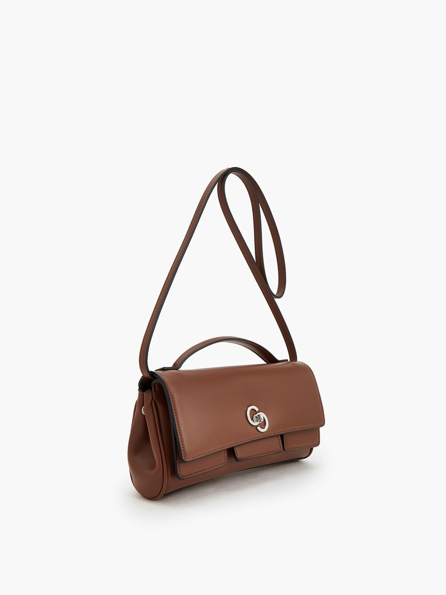 Solid Crossbody Bag with Strap Handle