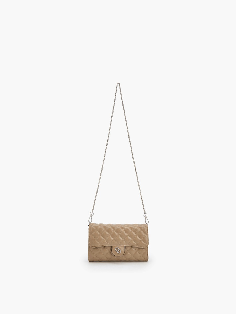 Quilted Crossbody Bag with Chain Strap