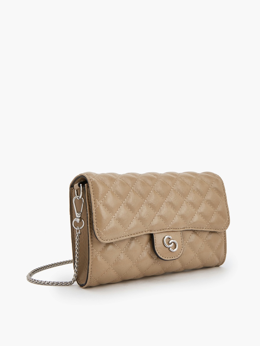 Quilted Crossbody Bag with Chain Strap